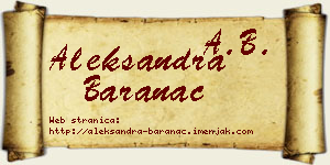 Aleksandra Baranac vizit kartica